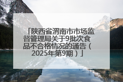 陕西省渭南市市场监督管理局关于9批次食品不合格情况的通告（2025年第9期）